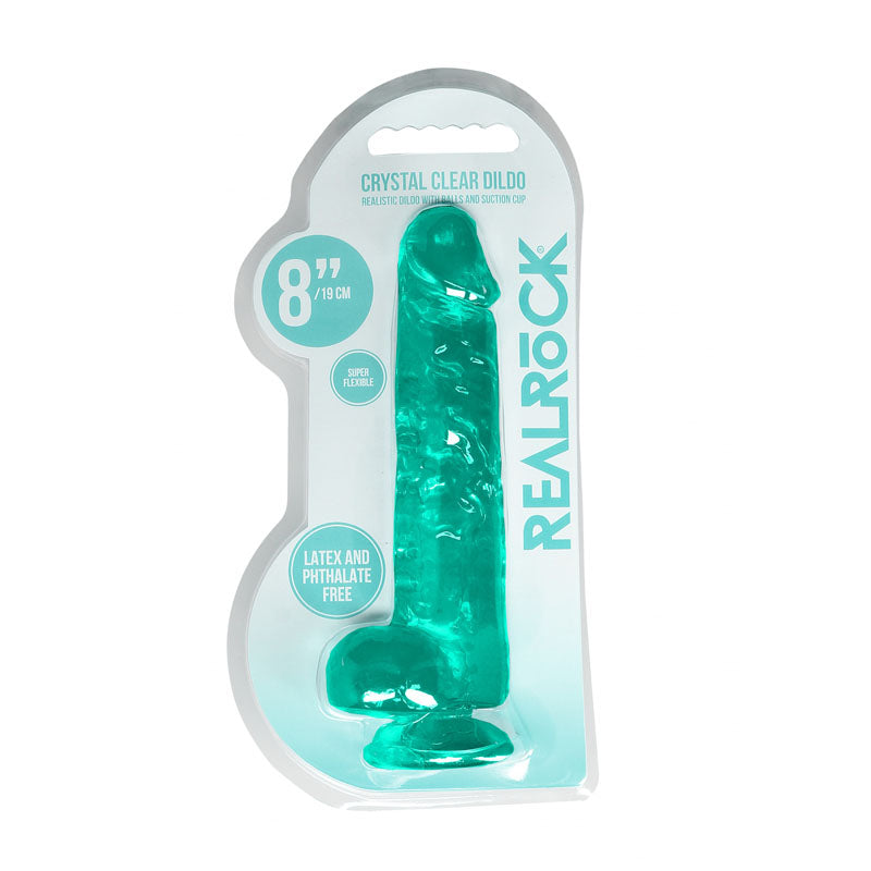 REALROCK 8'' Realistic Dildo With Balls - Turquoise 20.3 cm Dong - Hush Store Sydney 