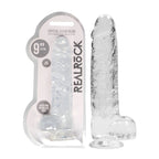 RealRock 9'' Realistic Dildo With Balls - Clear 22.9 cm Dong - Hush Store Sydney 