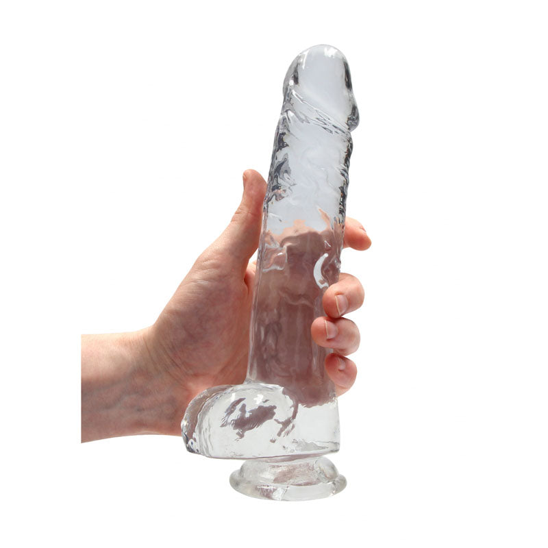 RealRock 9'' Realistic Dildo With Balls - Clear 22.9 cm Dong - Hush Store Sydney 
