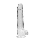 RealRock 9'' Realistic Dildo With Balls - Clear 22.9 cm Dong - Hush Store Sydney 