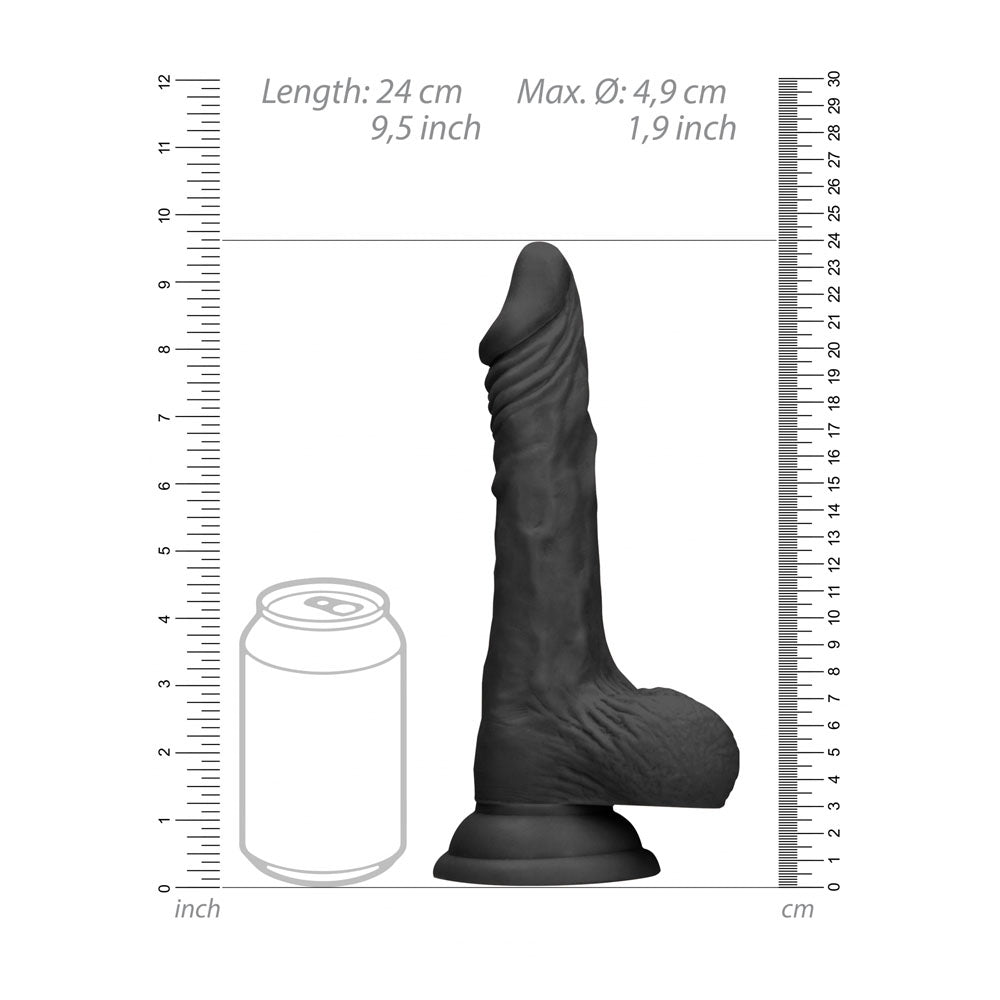 REALROCK 9'' Realistic Dong with Balls - Black - Black 22.9 cm Dong