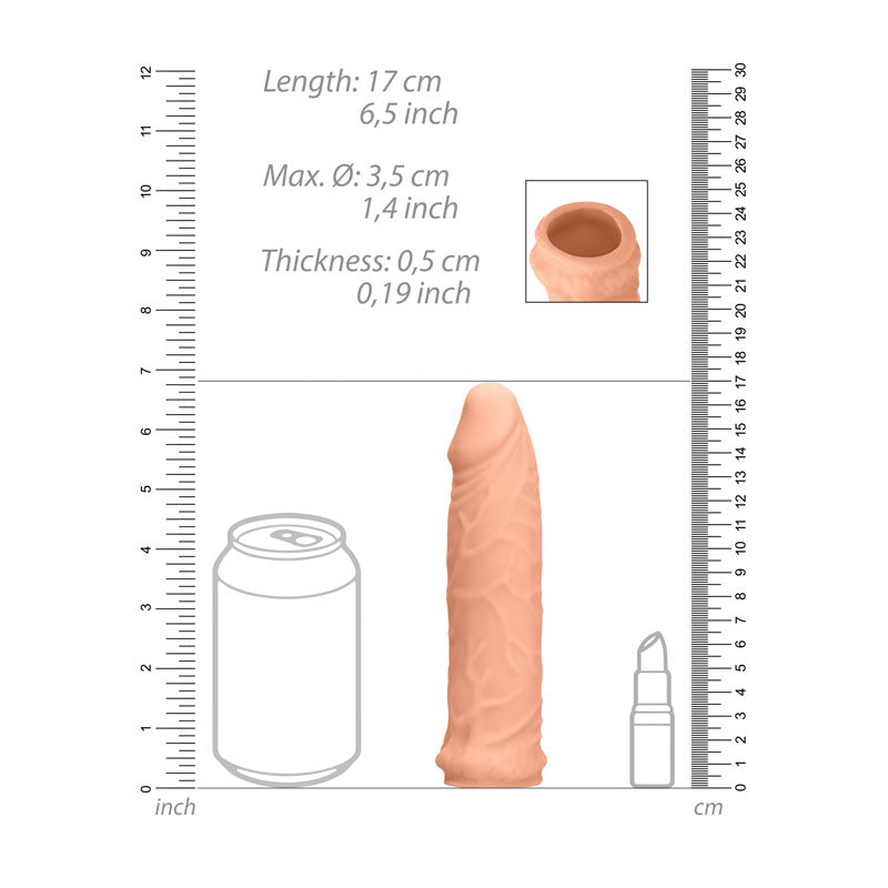 REALROCK 6'' Realistic Penis Sleeve - Flesh 15.2 cm Penis Extension Sleeve - Hush Store Sydney 