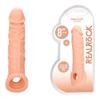 REALROCK 8'' Realistic Penis Extender with Rings - Flesh 20.3 cm Penis Extension Sleeve - Hush Store Sydney 