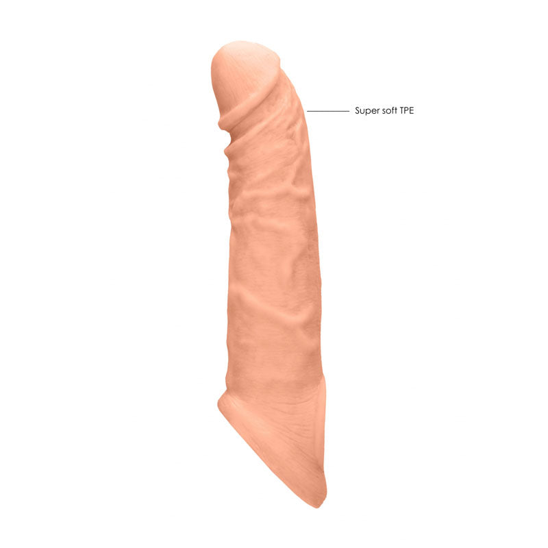 REALROCK 8'' Realistic Penis Extender with Rings - Flesh 20.3 cm Penis Extension Sleeve - Hush Store Sydney 