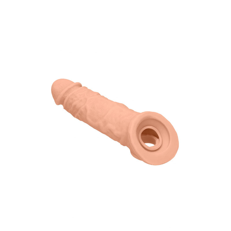 REALROCK 8'' Realistic Penis Extender with Rings - Flesh 20.3 cm Penis Extension Sleeve - Hush Store Sydney 