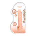 REALROCK 8'' Realistic Penis Extender with Rings - Flesh 20.3 cm Penis Extension Sleeve - Hush Store Sydney 