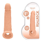 REALROCK 9'' Realistic Penis Extender with Rings - Flesh 22.9 cm Penis Extension Sleeve - Hush Store Sydney 