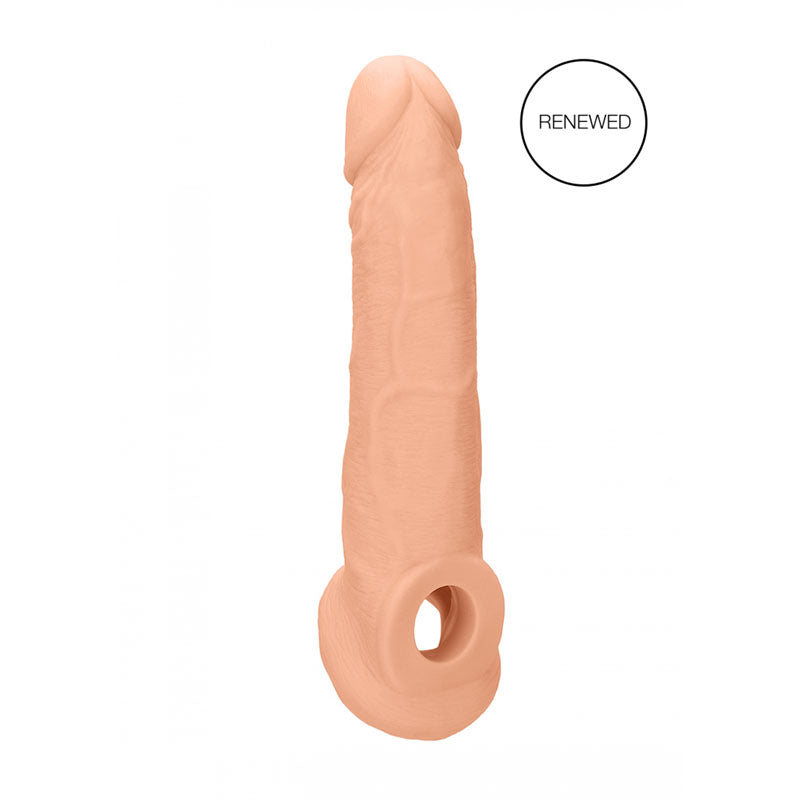 REALROCK 9'' Realistic Penis Extender with Rings - Flesh 22.9 cm Penis Extension Sleeve - Hush Store Sydney 