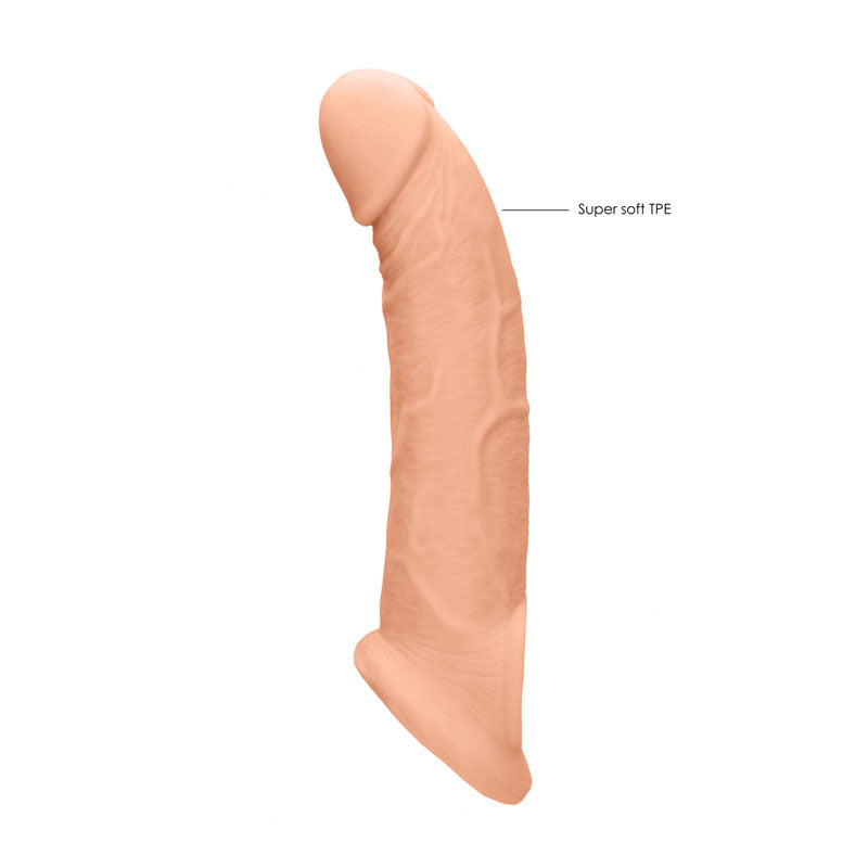 REALROCK 9'' Realistic Penis Extender with Rings - Flesh 22.9 cm Penis Extension Sleeve - Hush Store Sydney 