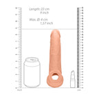REALROCK 9'' Realistic Penis Extender with Rings - Flesh 22.9 cm Penis Extension Sleeve - Hush Store Sydney 