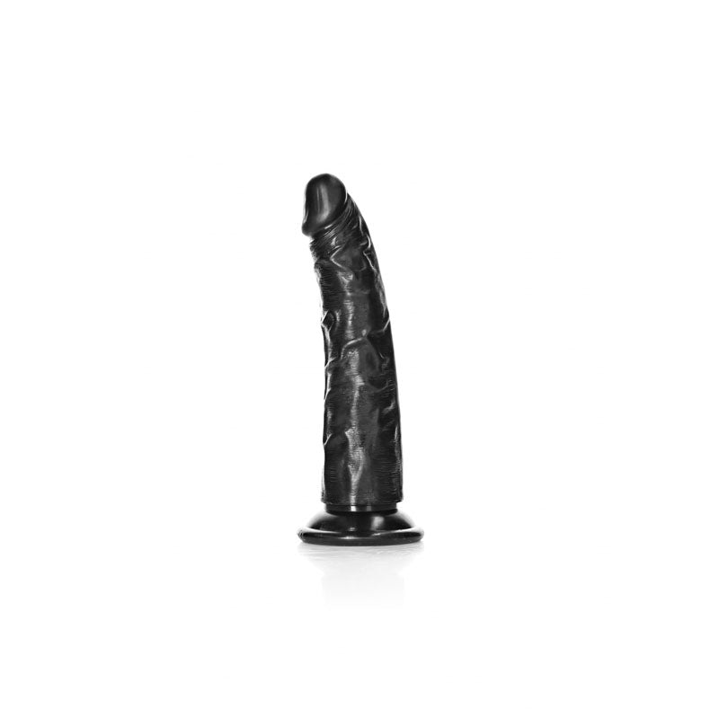REALROCK Realistic Slim Dildo without Balls - 15.5 cm - Black 15.5 cm (6'') Dong - Hush Store Sydney 