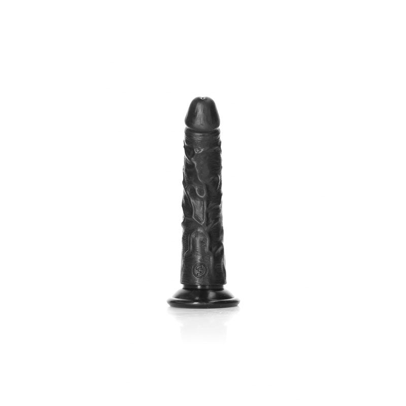 REALROCK Realistic Slim Dildo without Balls - 15.5 cm - Black 15.5 cm (6'') Dong - Hush Store Sydney 