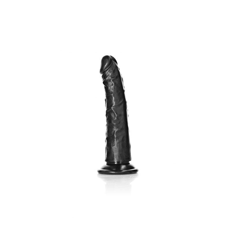 REALROCK Realistic Slim Dildo without Balls - 15.5 cm - Black 15.5 cm (6'') Dong - Hush Store Sydney 