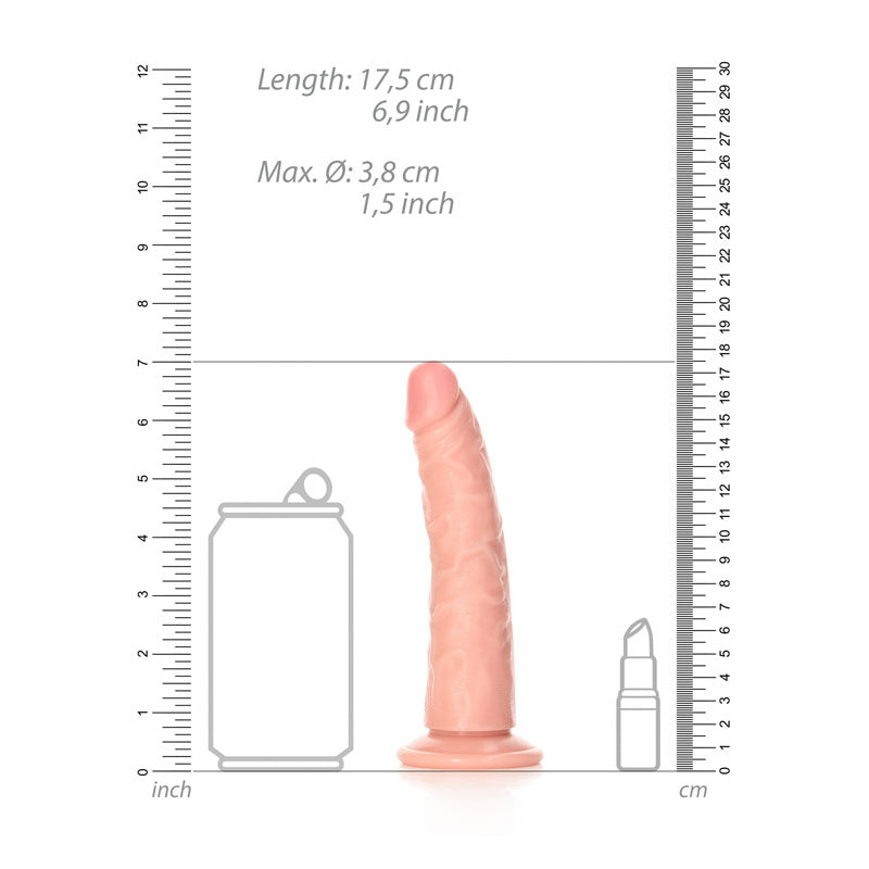 REALROCK Realistic Slim Dildo without Balls - 15.5 cm - Flesh 15.5 cm (6'') Dong - Hush Store Sydney 