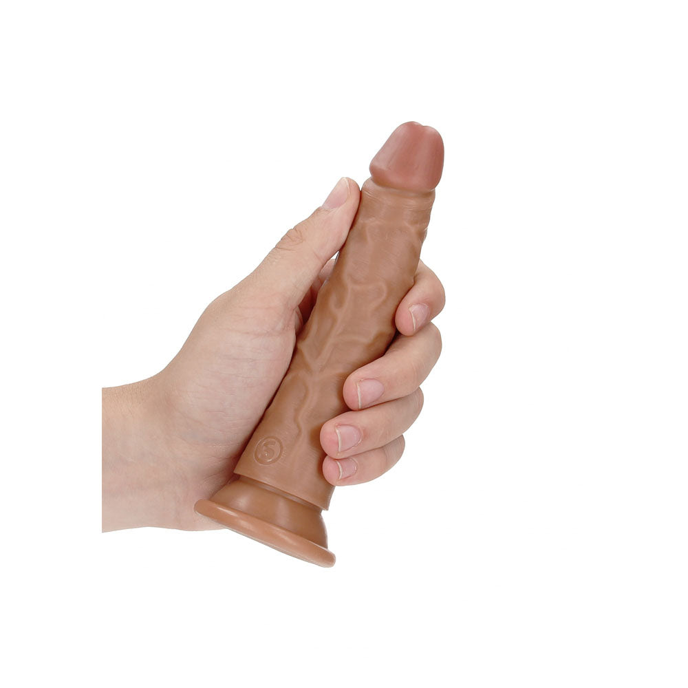 REALROCK Realistic Slim Dildo without Balls - 15.5 cm - Tan 15.5 cm (6'') Dong - Hush Store Sydney 