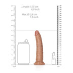 REALROCK Realistic Slim Dildo without Balls - 15.5 cm - Tan 15.5 cm (6'') Dong - Hush Store Sydney 