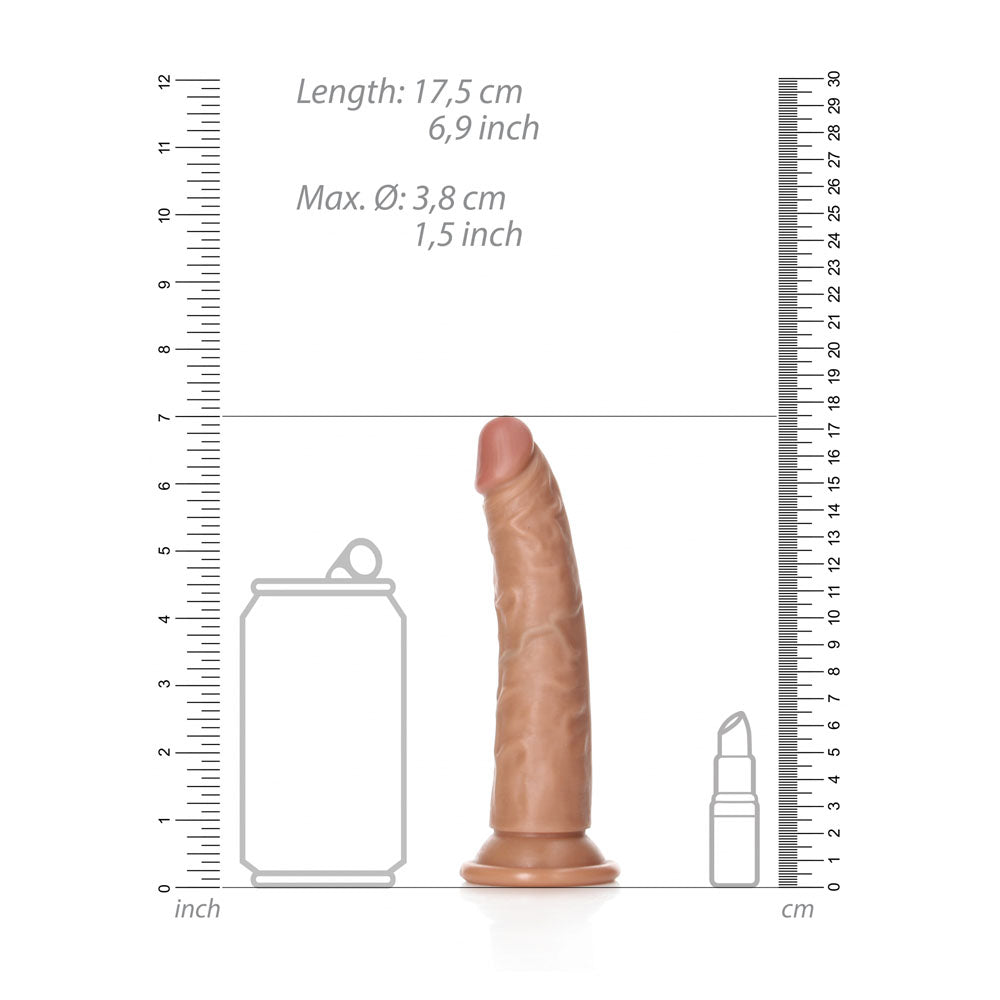 REALROCK Realistic Slim Dildo without Balls - 15.5 cm - Tan 15.5 cm (6'') Dong - Hush Store Sydney 