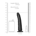 REALROCK Realistic Slim Dildo with Suction Cup - 18cm - Black 18 cm (7'') Dong - Hush Store Sydney 