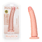 REALROCK Realistic Slim Dildo with Suction Cup - 18cm - Flesh 18 cm (7'') Dong - Hush Store Sydney 