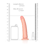 REALROCK Realistic Slim Dildo with Suction Cup - 18cm - Flesh 18 cm (7'') Dong - Hush Store Sydney 