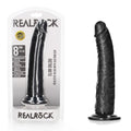 REALROCK Realistic Slim Dildo with Suction Cup - 20.5cm - Black 20.5 cm (8'') Dong - Hush Store Sydney 