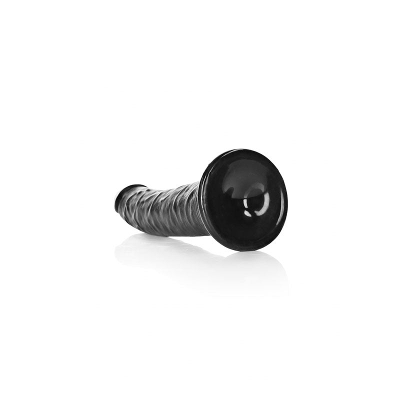 REALROCK Realistic Slim Dildo with Suction Cup - 20.5cm - Black 20.5 cm (8'') Dong - Hush Store Sydney 