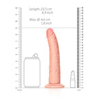 REALROCK Realistic Slim Dildo with Suction Cup - 20.5cm - Flesh 20.5 cm (8'') Dong - Hush Store Sydney 