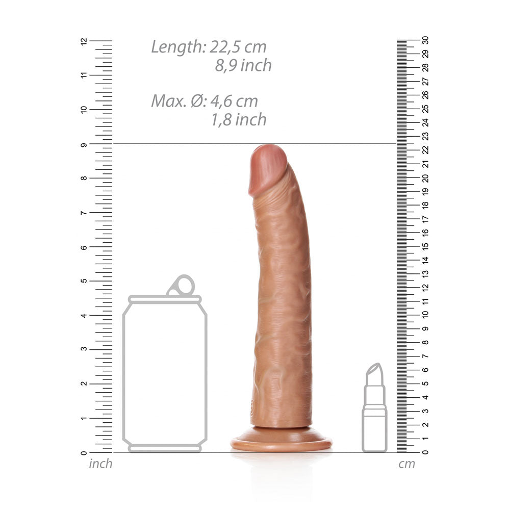 REALROCK Realistic Slim Dildo with Suction Cup - 20.5cm - Tan 20.5 cm (8'') Dong - Hush Store Sydney 