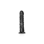REALROCK Realistic Regular Curved Dildo with Suction Cup - 18 cm - Black 18 cm (7'') Dong - Hush Store Sydney 