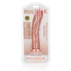 REALROCK Realistic Regular Curved Dildo with Suction Cup - 20 cm - Flesh 20 cm (8'') Dong - Hush Store Sydney 