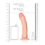 REALROCK Realistic Regular Curved Dildo with Suction Cup - 20 cm - Flesh 20 cm (8'') Dong - Hush Store Sydney 