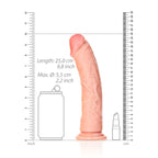 REALROCK Realistic Regular Curved Dildo with Suction Cup - 23 cm - Flesh 23 cm (9'') Dong - Hush Store Sydney 
