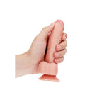 REALROCK Realistic Regular Curved Dong with Balls - 15.5 cm - Flesh 15.5 cm (6'') Dong - Hush Store Sydney 