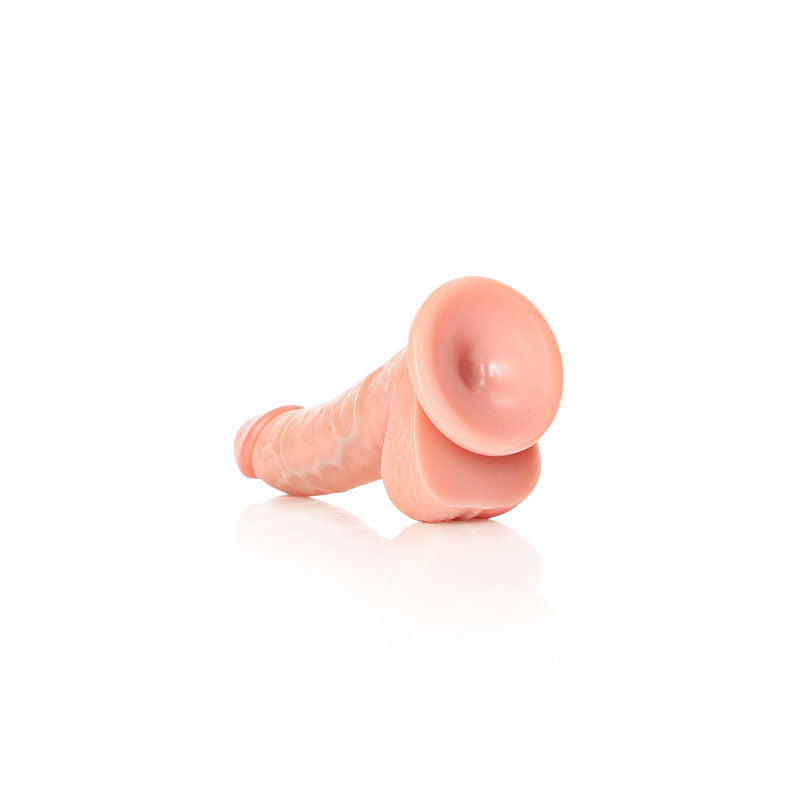 REALROCK Realistic Regular Curved Dong with Balls - 15.5 cm - Flesh 15.5 cm (6'') Dong - Hush Store Sydney 