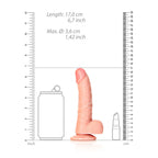 REALROCK Realistic Regular Curved Dong with Balls - 15.5 cm - Flesh 15.5 cm (6'') Dong - Hush Store Sydney 