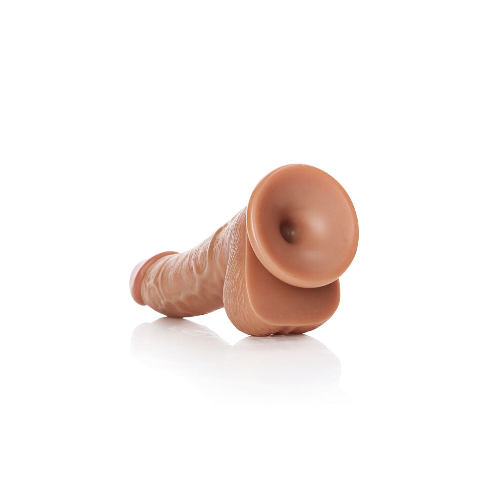 REALROCK Realistic Regular Curved Dong with Balls - 15.5 cm - Tan 15.5 cm (6'') Dong - Hush Store Sydney 
