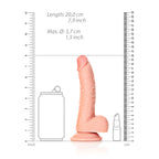 REALROCK Realistic Regular Curved Dong with Balls - 18 cm - Flesh 18 cm (7'') Dong - Hush Store Sydney 