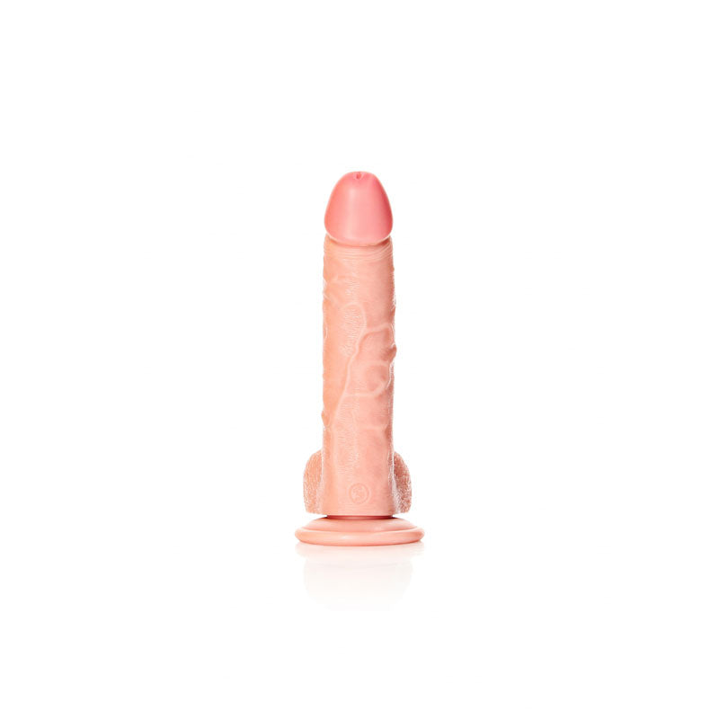 REALROCK Realistic Regular Curved Dong with Balls - 20.5 cm - Flesh 20.5 cm (8'') Dong - Hush Store Sydney 