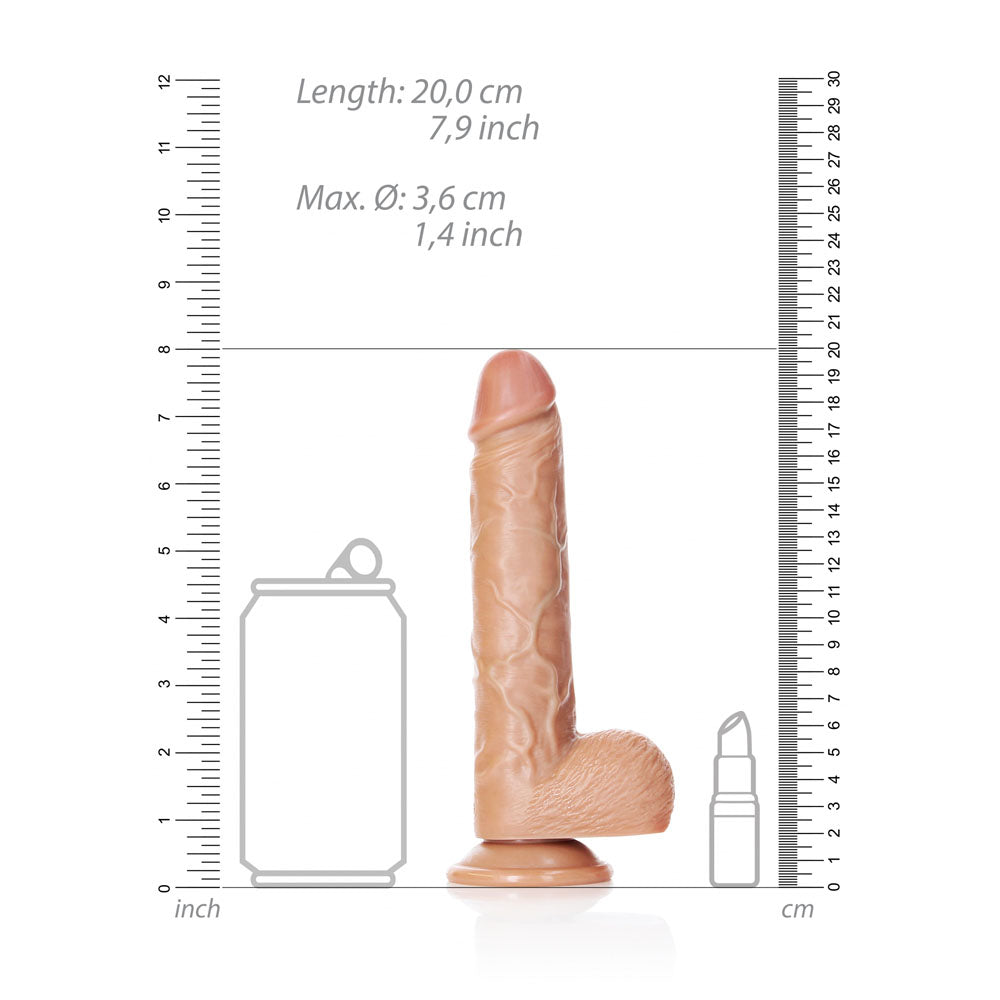 REALROCK Straight Realistic Dildo with Balls - 18 cm - Tan 18 cm (7'') Dong - Hush Store Sydney 