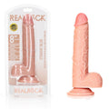 REALROCK Straight Realistic Dildo with Balls - 20.5 cm - Flesh 20.5 cm (8'') Dong - Hush Store Sydney 