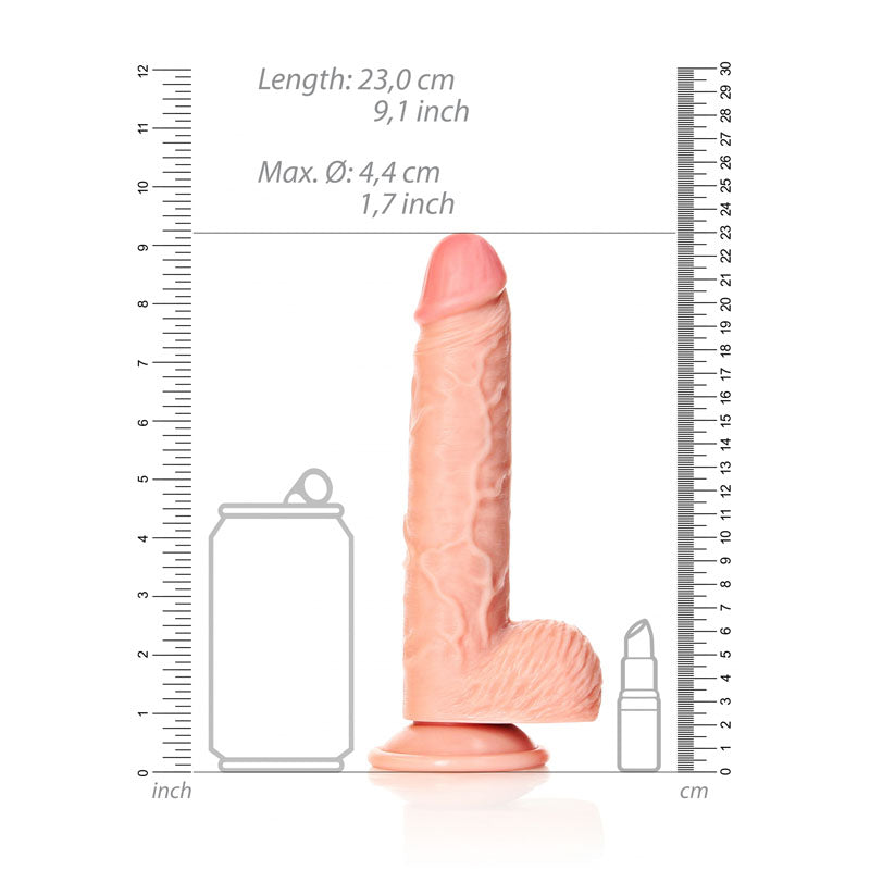 REALROCK Straight Realistic Dildo with Balls - 20.5 cm - Flesh 20.5 cm (8'') Dong - Hush Store Sydney 