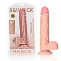 REALROCK Straight Realistic Dildo with Balls - 23 cm - Flesh 23 cm (9'') Dong - Hush Store Sydney 