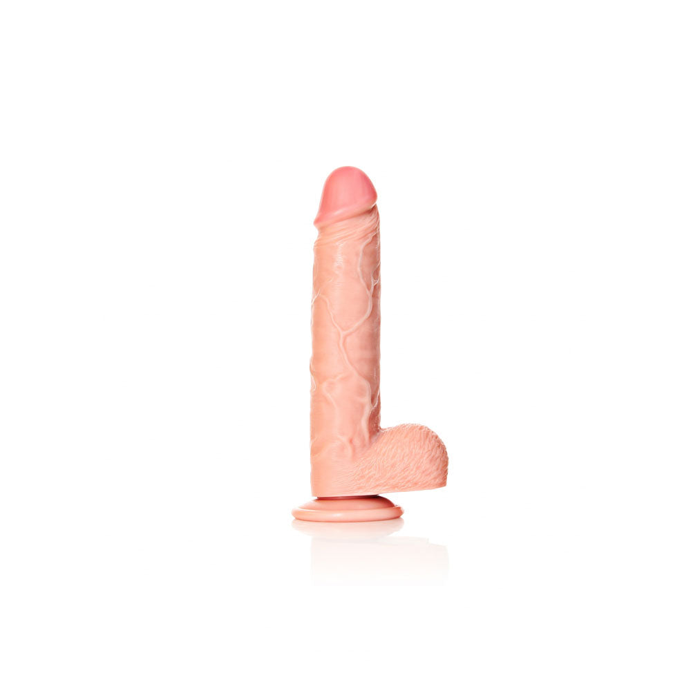 REALROCK Straight Realistic Dildo with Balls - 23 cm - Flesh 23 cm (9'') Dong - Hush Store Sydney 