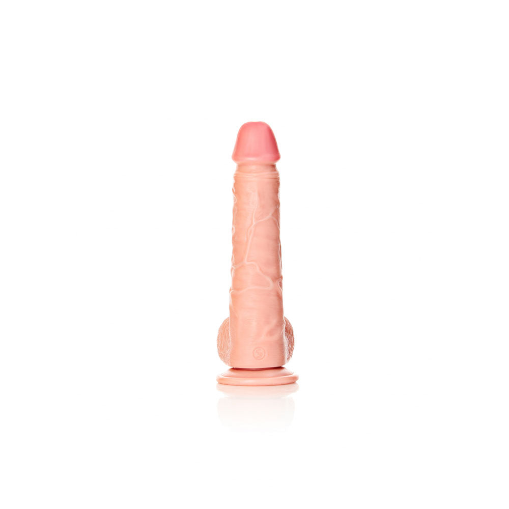 REALROCK Straight Realistic Dildo with Balls - 23 cm - Flesh 23 cm (9'') Dong - Hush Store Sydney 