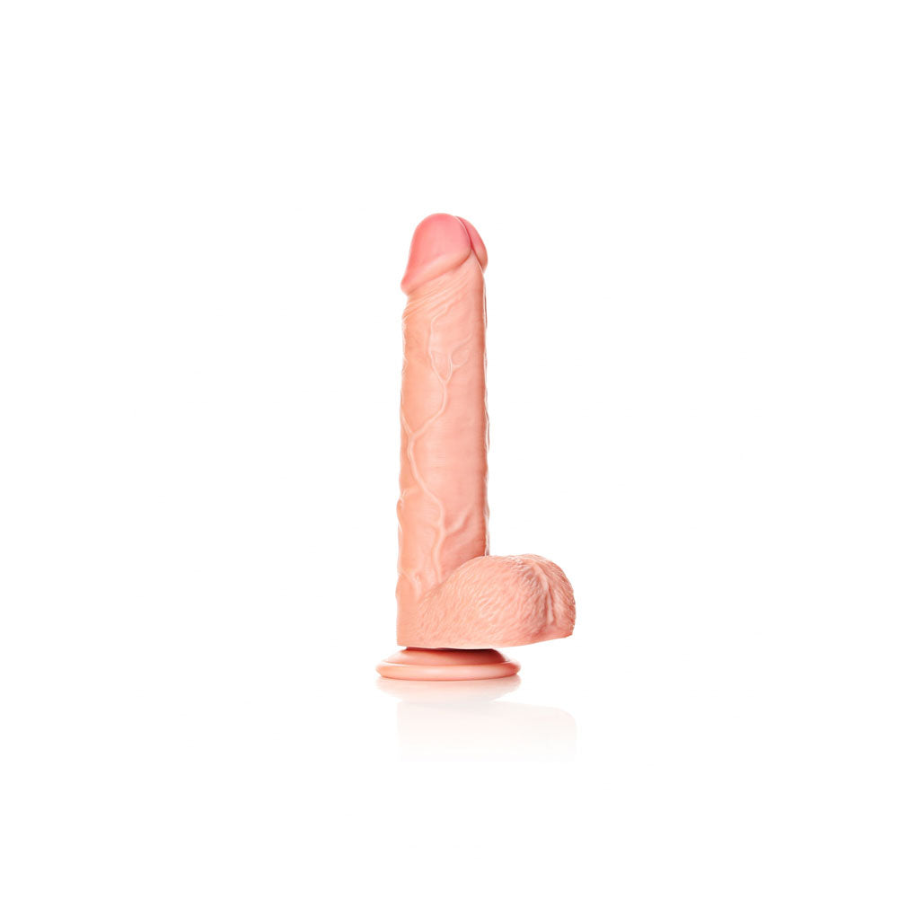REALROCK Straight Realistic Dildo with Balls - 23 cm - Flesh 23 cm (9'') Dong - Hush Store Sydney 