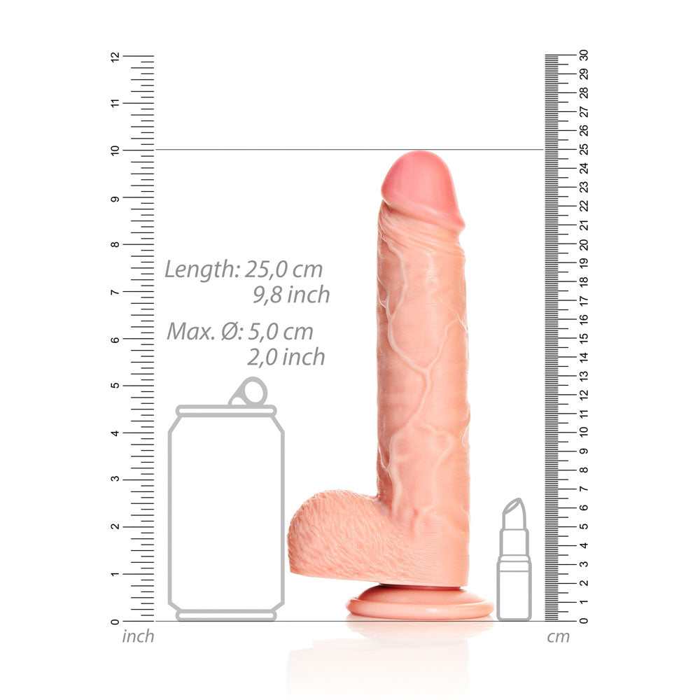 REALROCK Straight Realistic Dildo with Balls - 23 cm - Flesh 23 cm (9'') Dong - Hush Store Sydney 