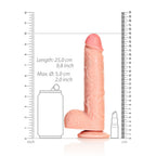 REALROCK Straight Realistic Dildo with Balls - 23 cm - Flesh 23 cm (9'') Dong - Hush Store Sydney 