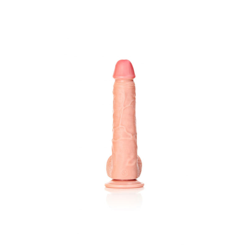 REALROCK Straight Realistic Dildo with Balls - 25.5 cm - Flesh 25.5 cm (10'') Dong - Hush Store Sydney 