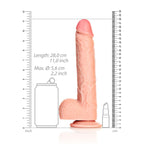 REALROCK Straight Realistic Dildo with Balls - 25.5 cm - Flesh 25.5 cm (10'') Dong - Hush Store Sydney 