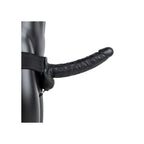 REALROCK Hollow Strapon with Balls - 23 cm Black - Black 23 cm Hollow Strap-On - Hush Store Sydney 